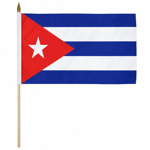 Cuban 12 x 18 Stick Flag