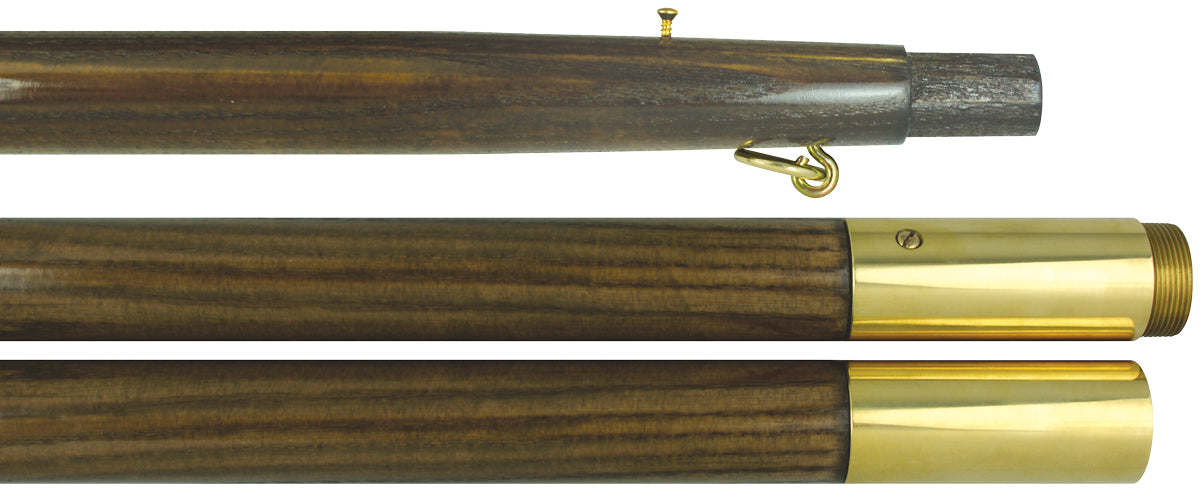 Marching Poles Oak Finish p24 Brass top