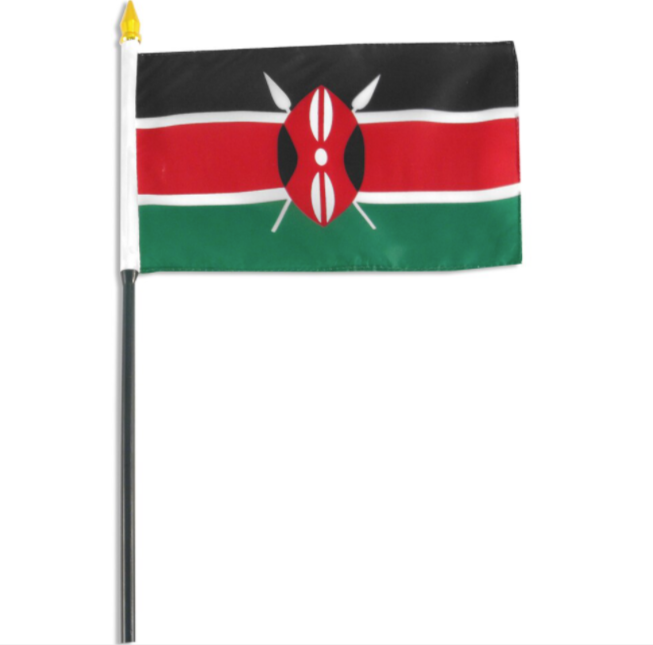 4X6" Kenya stick flag