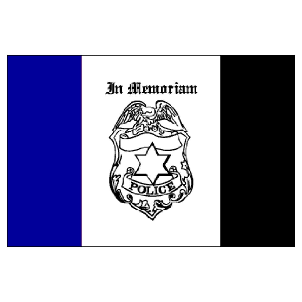 Police Mourning Flag 3ft x 5ft Nylon