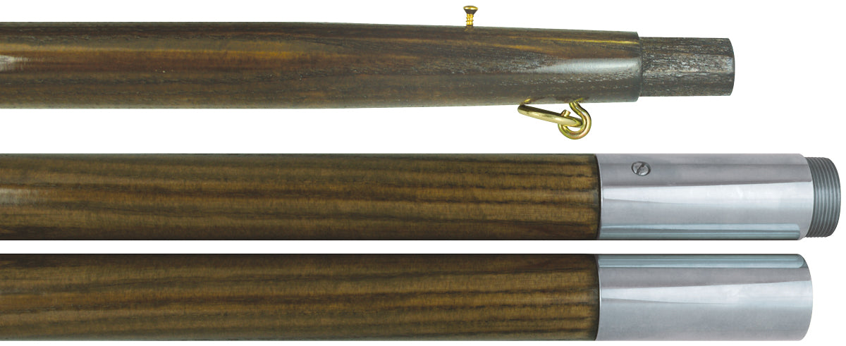 Marching Poles Oak Finish p24 Chrome Joint