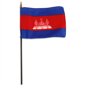 4x6" Cambodia stick flag