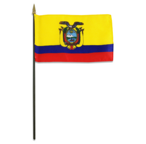 4x6" Ecuador stick flag