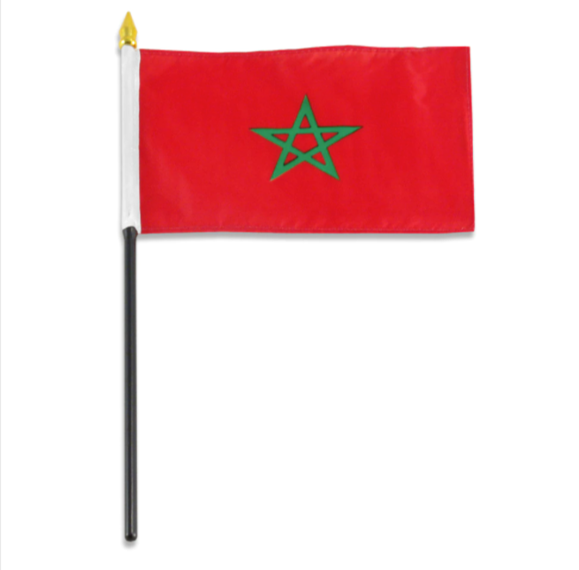 4x6" Morocco stick flag