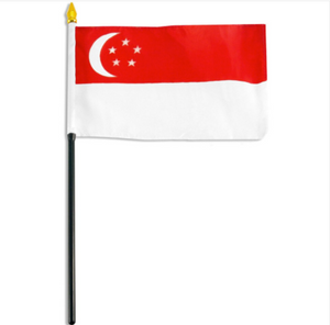 4x6" Singapore stick flag