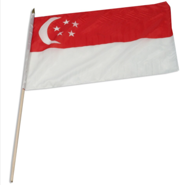 12x18" Singapore stick flag