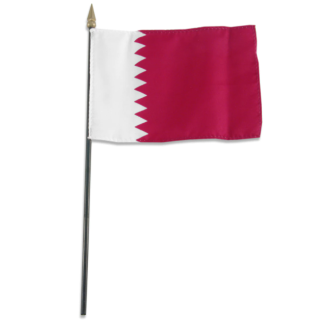 4x6" Qatar stick flag