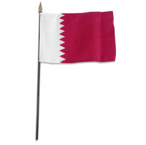 4x6" Qatar stick flag