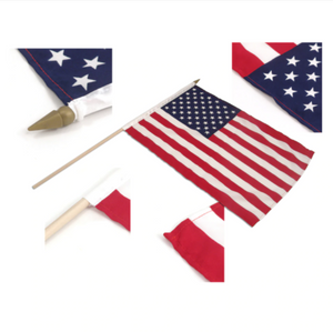 12X18" USA stick flag w/spear