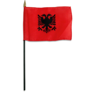 4x6" Albanian stick flag