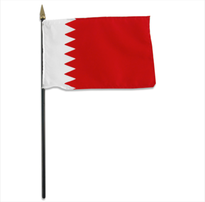 4x6" Bahrain stick flag