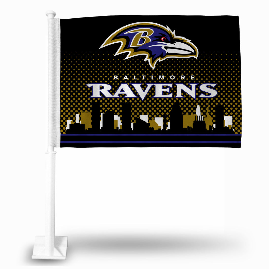 RAVENS FG CAR FLAG (WHITE POLE)