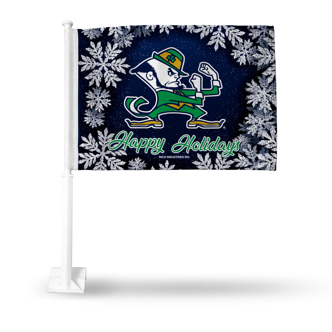 NOTRE DAME HOLIDAY THEMED CAR FLAG