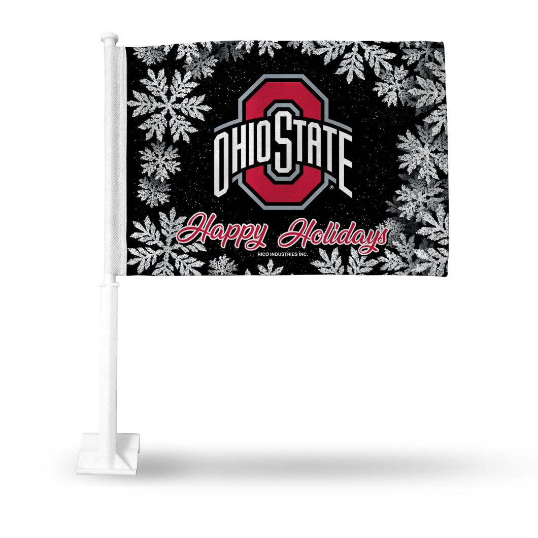 OHIO STATE UNIVERSITY HOLIDAY THEMED CAR FLAG