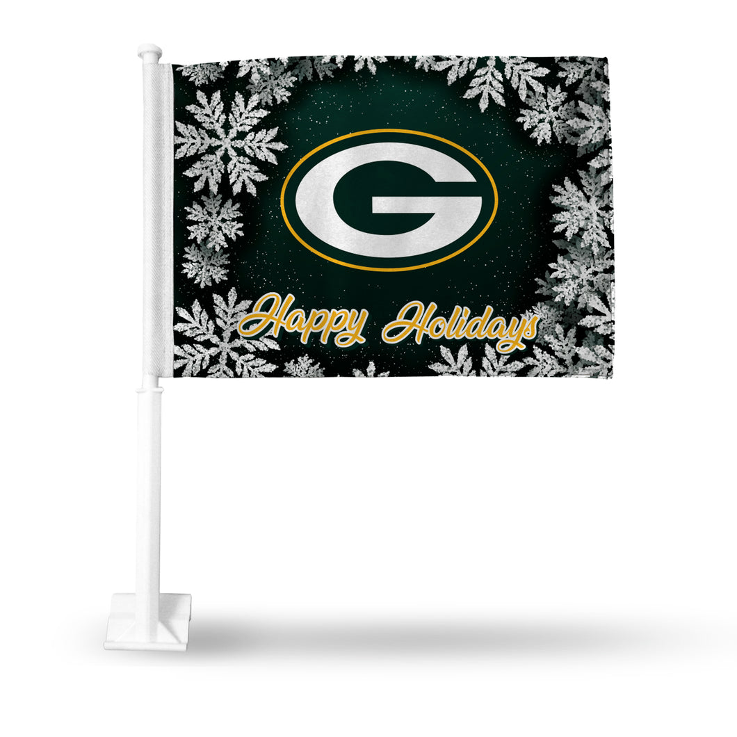 PACKERS HOLIDAY THEMED CAR FLAG