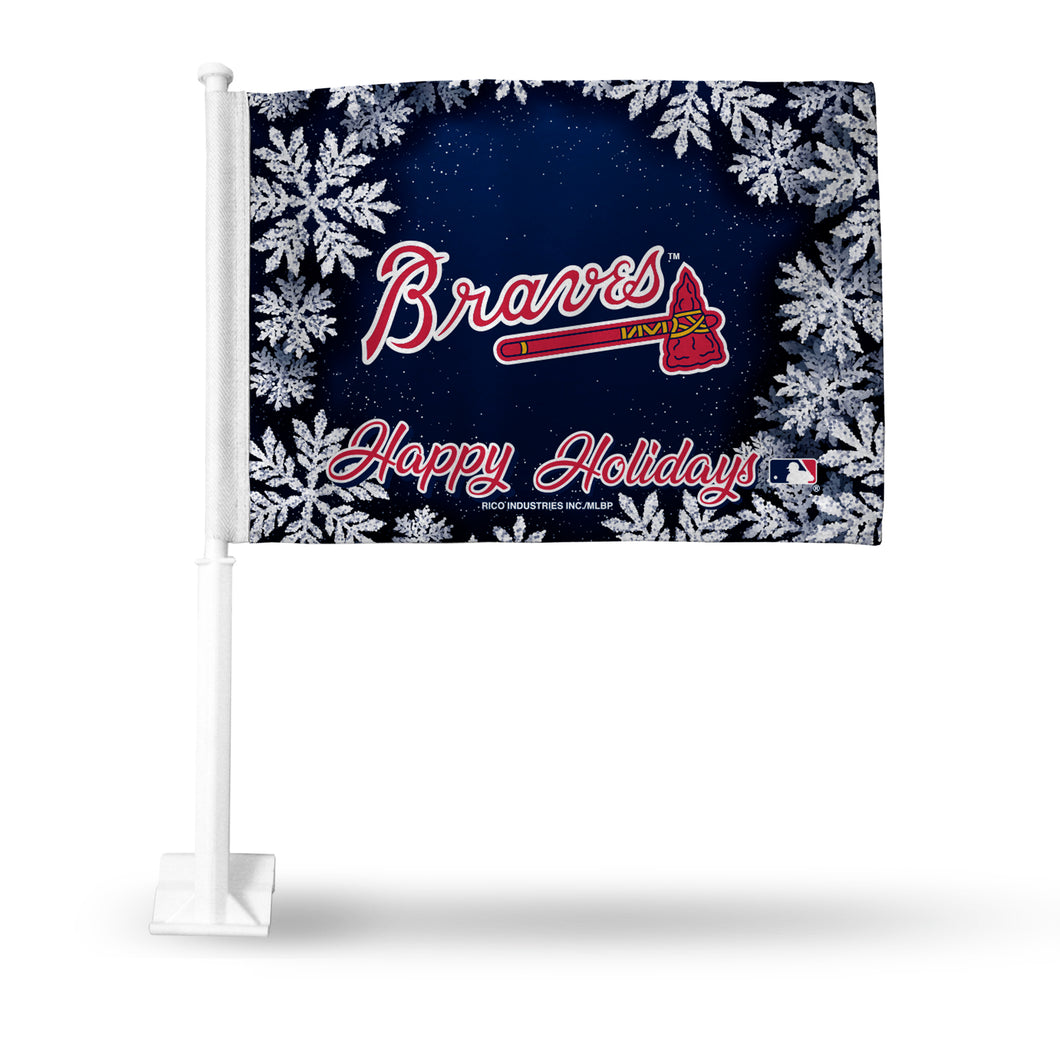 BRAVES HOLIDAY THEMED CAR FLAG