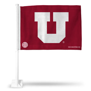 UTAH RED BKG/WHITE "U"   CAR FLAG