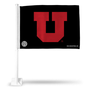 UTAH BLACK BKG/RED "U"   CAR FLAG