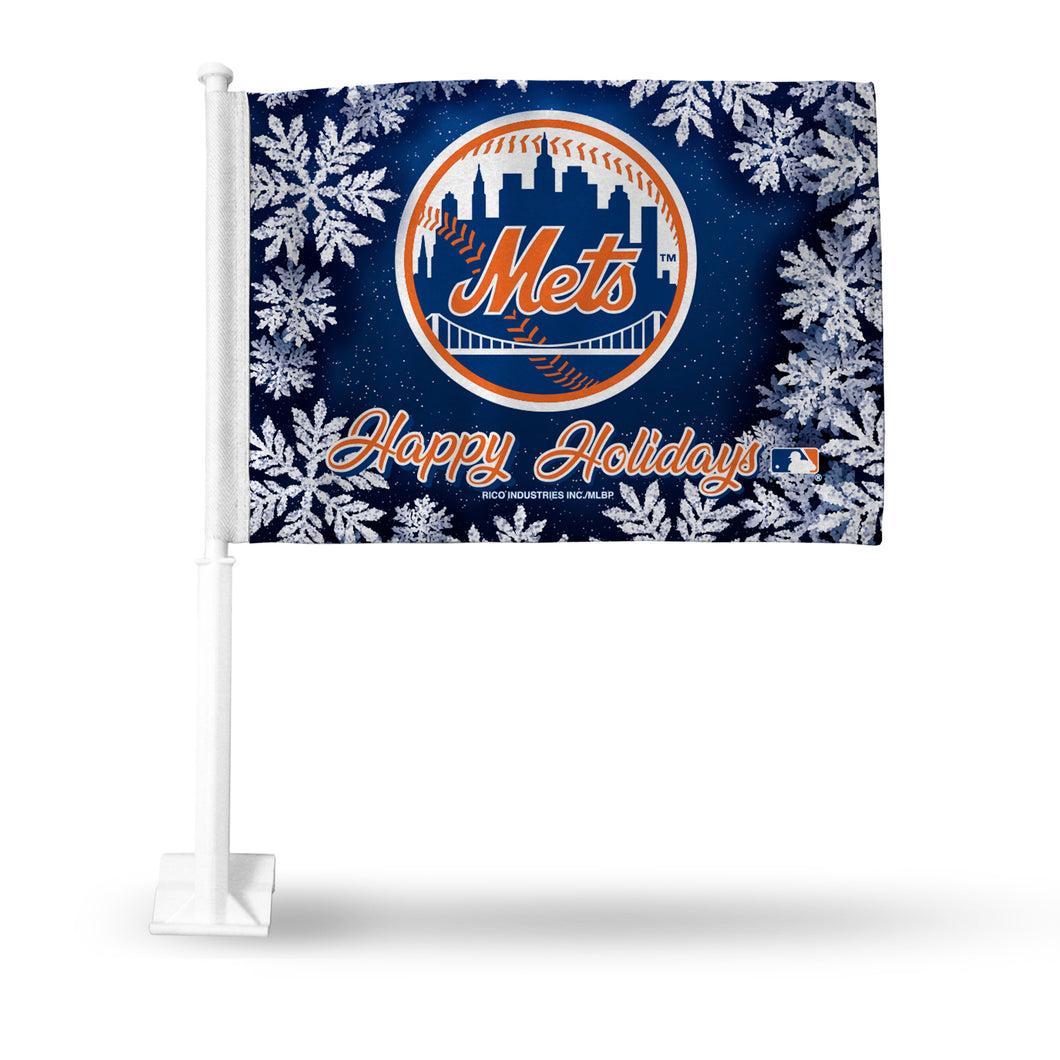 METS HOLIDAY THEMED CAR FLAG
