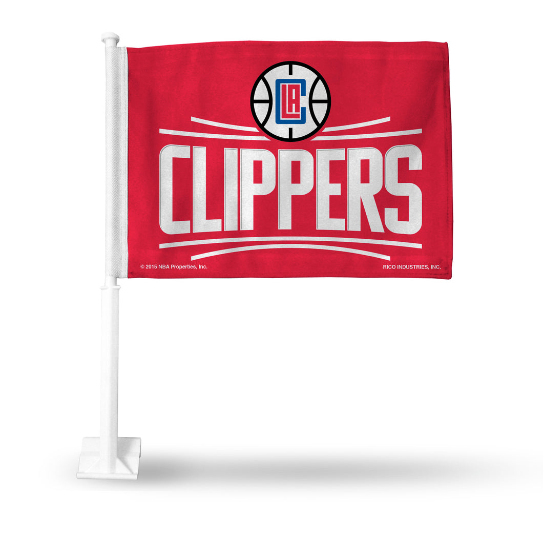 CLIPPERS RED BACKGROUND CAR FLAG