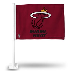 MIAMI HEAT CAR FLAG (RED BACKGROUND)