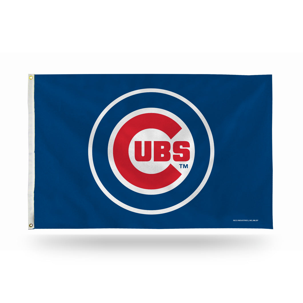 CHICAGO CUBS LOGO (ON BLUE) BANNER FLAG