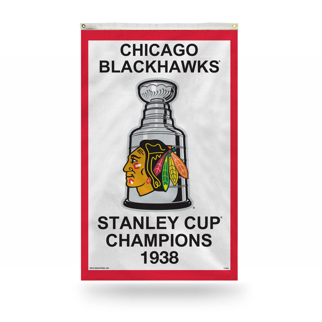 CHICAGO BLACKHAWKS VERTICAL 3X5 1938 Stanley Cup