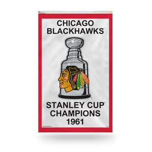CHICAGO BLACKHAWKS VERTICAL 3X5 1961 Stanley Cup