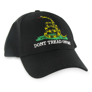 Gadsden Flag Cap - Black - Dont Tread On Me Hat