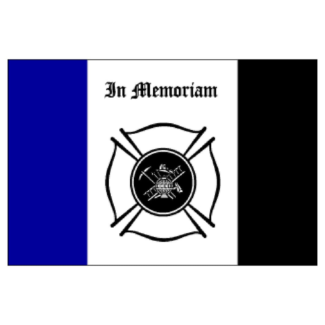 Fireman Mourning Flag 3x5 Nylon
