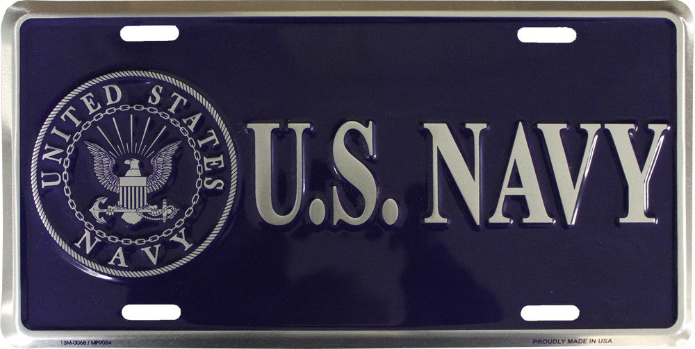 Navy License Plate (blue)