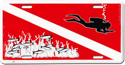 Diver Down License Plate (Scuba Diver)