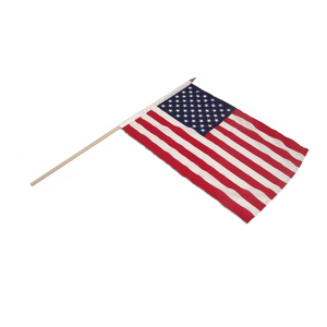 US Stick Flag 12" x 18" with 24" Wood Stick - Best Quality